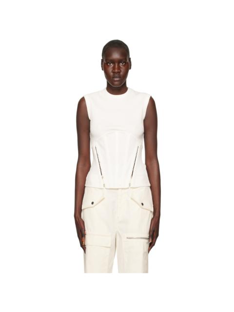 Dion Lee White Split Hem Corset Tank Top