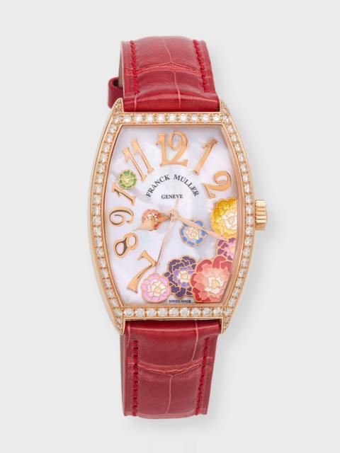 FRANCK MULLER 43mm 18K Rose Gold Mother-of-Pearl Color Dreams Watch with Alligator Strap