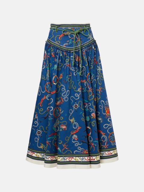 ALÉMAIS Cove printed cotton maxi skirt