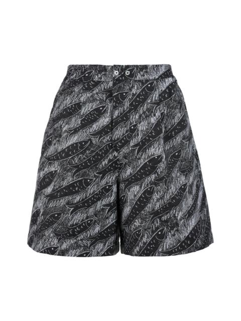 JACQUEMUS Le Short Pyjama Fish Print Shorts