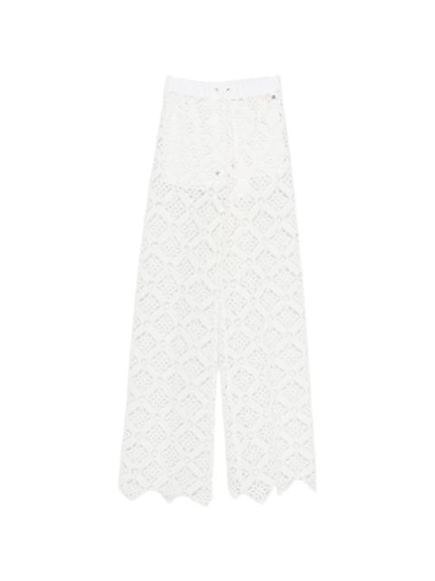 Herno lace elasticated-waistband trousers