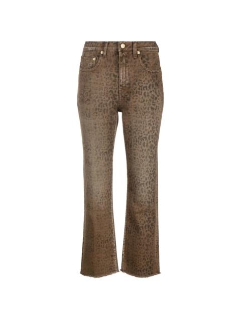 Golden Goose faded leopard-print kick flare jeans