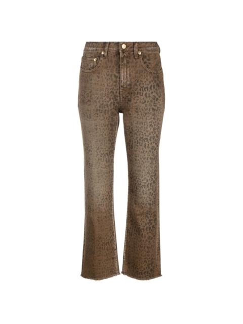 Golden Goose faded leopard-print kick flare jeans