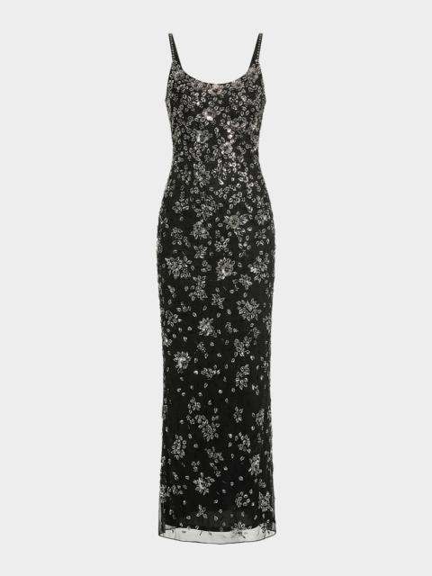 MAC DUGGAL Floral-Embellished Column Gown