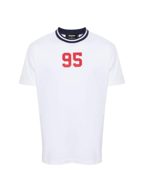 number-print cotton T-shirt