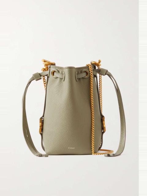 + NET SUSTAIN Marcie mini embellished textured-leather bucket bag