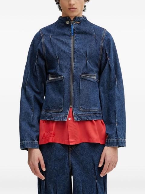 ADER error pleated zip-front denim jacket