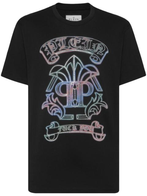 PHILIPP PLEIN Gothic Banner crystal-embellished cotton T-shirt