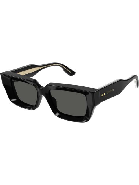 GUCCI Gucci Rectangle Sunglasses Black/Grey (GG1529S-001)