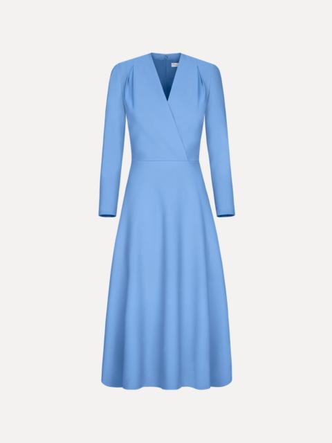 Oscar de la Renta WOOL-BLEND LONG-SLEEVE DRESS