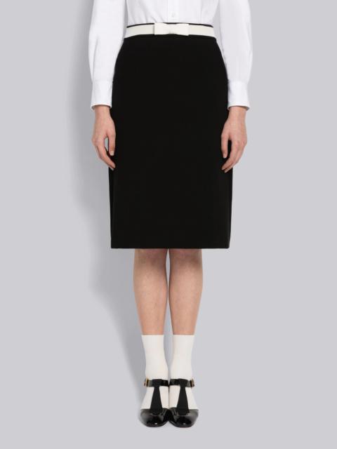 Thom Browne Double Face Cotton A-Line Skirt With Bow