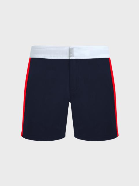 Vilebrequin Men Flat Belt Stretch Swim Trunks Tricolor