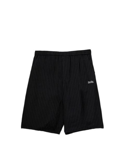 UNDERCOVER PINSTRIPE LOGO SHORTS