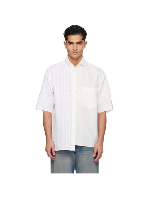 MM6 Maison Margiela Off-White Two-Tone Cotton Poplin Shirt