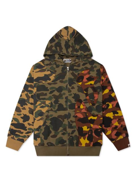 1ST CAMO UPCYCLED RELAXED FIT FULL ZIP HOODIE - MULTI