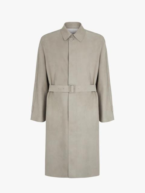 FENDI Gray suede trench coat