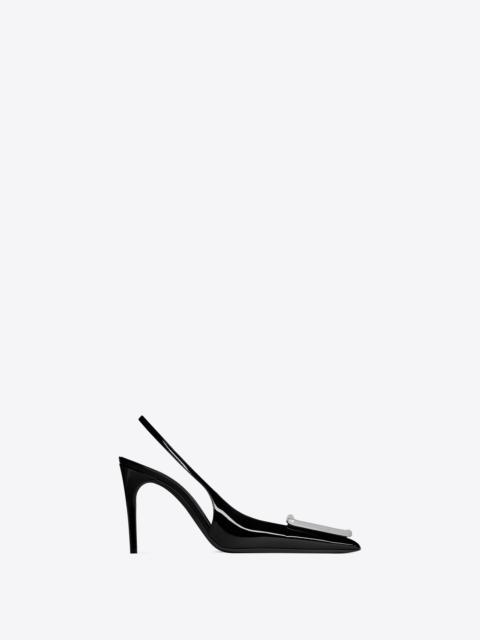 SAINT LAURENT avenue slingback pumps in patent leather