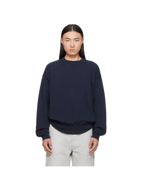 Maison Margiela Navy Double-Layer Cotton Sweatshirt