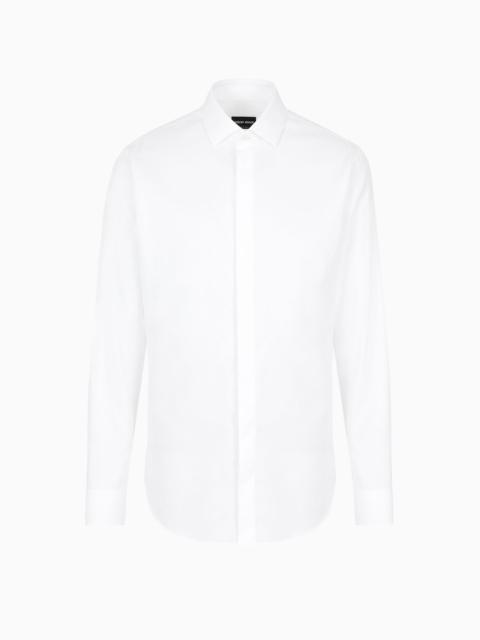 GIORGIO ARMANI Monogram jacquard cotton shirt