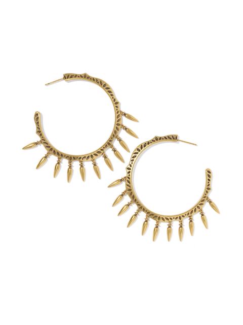 KENDRA SCOTT Keziah Vintage Gold Statement Fringe Hoop Earrings
