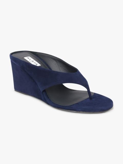 Alaïa CUBE 75MM THONG MULE | MIDNIGHT BLUE