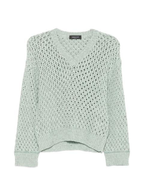 FABIANA FILIPPI openwork V-neck sweater