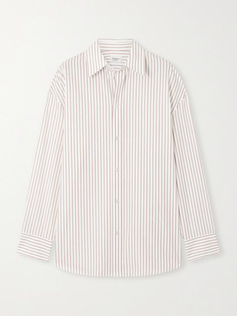 SAINT LAURENT Oversized Striped Cotton-poplin Shirt