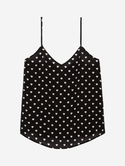 The Kooples BLACK HEART PRINT CAMISOLE