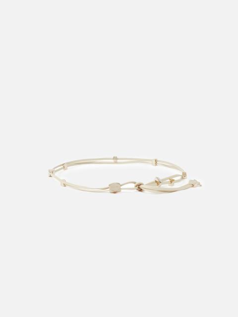 PINKO TUBULAR LEATHER BELT WITH GOLD METAL NUGGETS