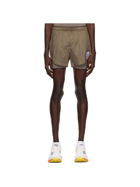 SATISFY Taupe Rippy 3 Trail Shorts