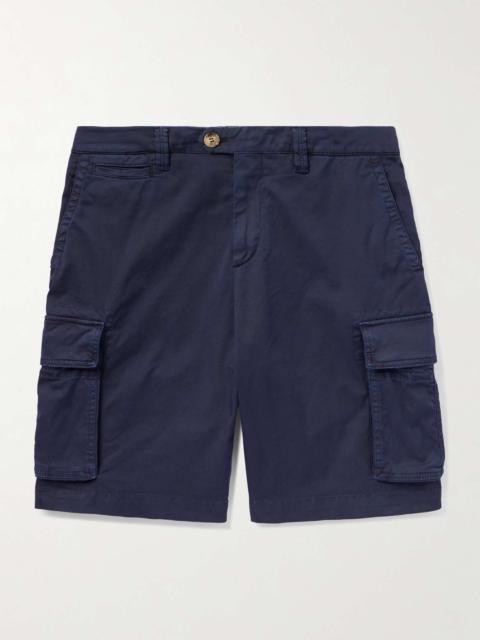 Straight-Leg Cotton-Blend Twill Cargo Shorts