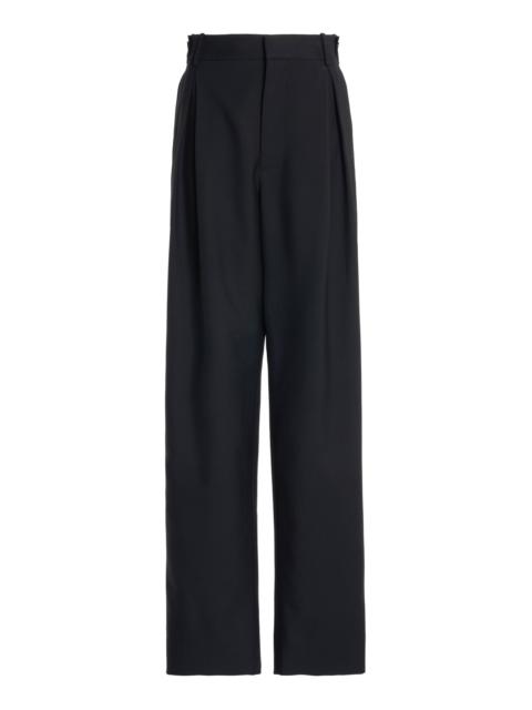 BOTTEGA VENETA パンツ（その他） 黒 4103925F0014 Bottega Veneta Pleated Cotton Wide-Leg Pants black | REVERSIBLE