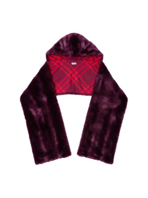 Burberry faux-fur hooded scarf