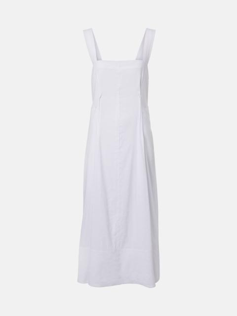 Linen-blend midi dress