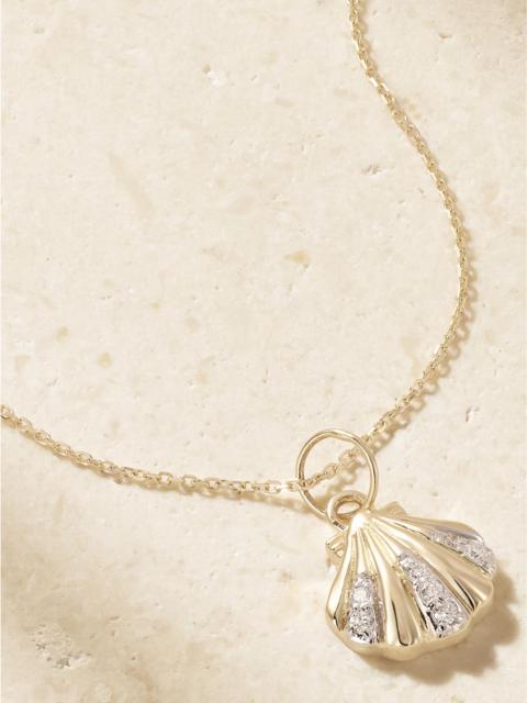 MATEO Petite Venus 14-karat gold diamond necklace Gold