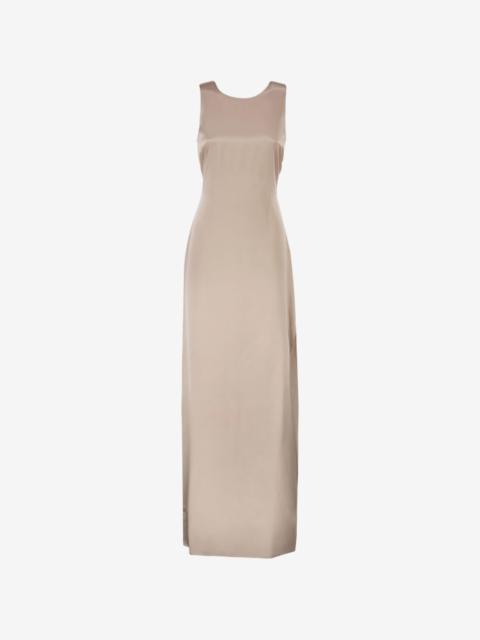 Max Mara draped-back silk dress