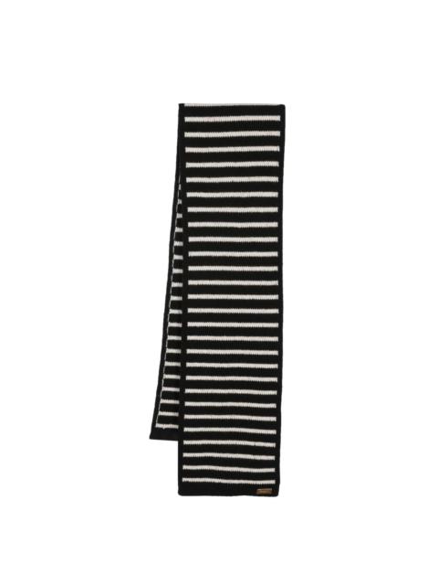 Balmain stripe-pattern cashmere-blend scarf