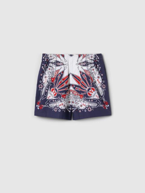 GUCCI Gucci bandana print cotton short