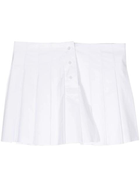 We11done White Womens Box Pleated Mini Skirt