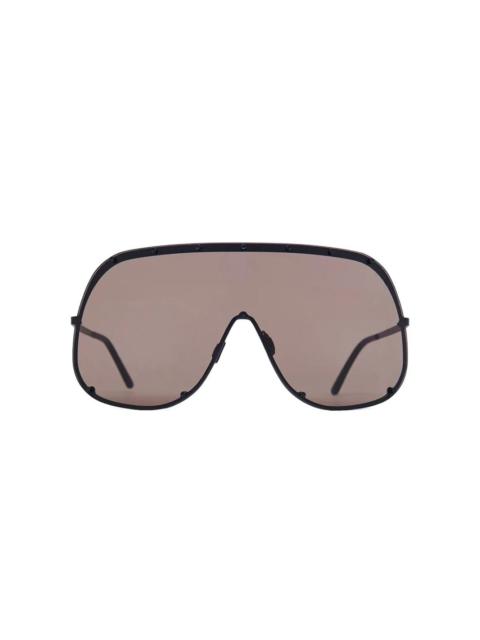 Rick Owens DRKSHDW SUNGLASSES SHIELD - BLACK TEMPLE/BLACK LENS