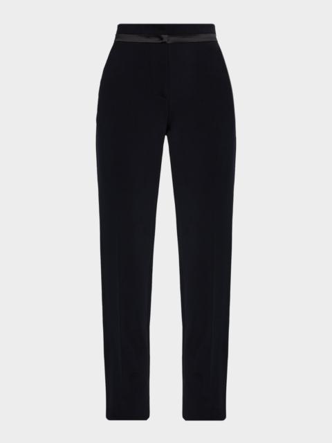 EMPORIO ARMANI Satin-Waist Straight-Leg Trousers