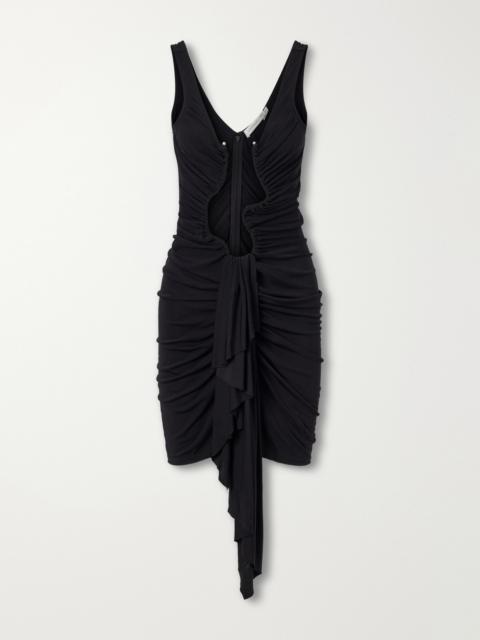 CHRISTOPHER ESBER Salacia Embellished Draped Jersey Mini Dress