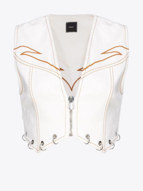PINKO VEST WITH CONTRASTING EMBROIDERY