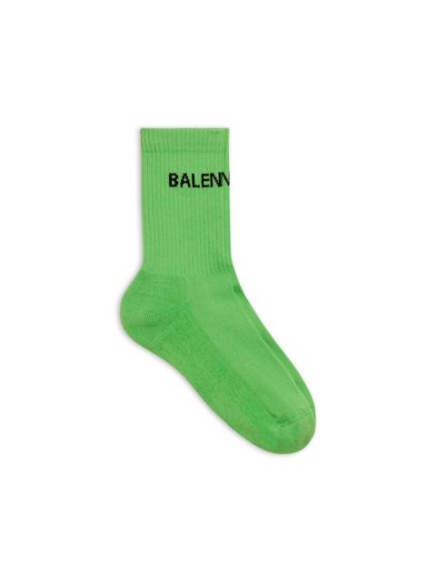Men's Balenciaga Socks in Acid Green/black