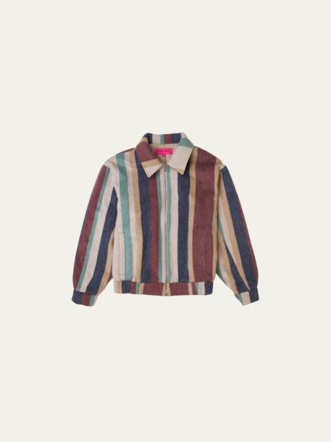 Men's Multicolor Striped Wool-Blend Jacket