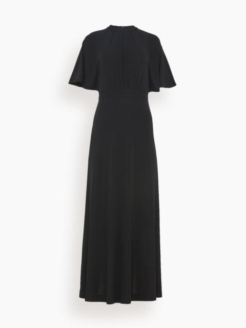 Totême Fluid-Sleeve Jersey Dress in Black | REVERSIBLE