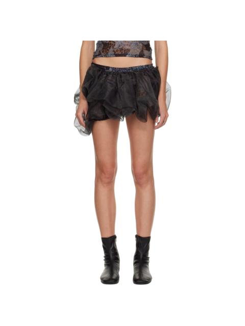 Collina Strada Black Bubble Miniskirt