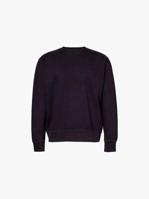 Brand-embroidered brushed cotton-jersey sweatshirt