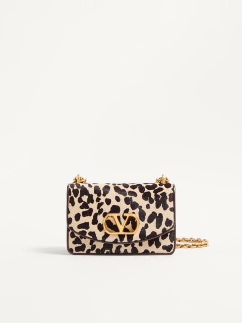 Valentino VALENTINO GARAVANI VAIN SMALL SHOULDER BAG IN PONY EFFECT CALFSKIN WITH ANIMALIER PRINT