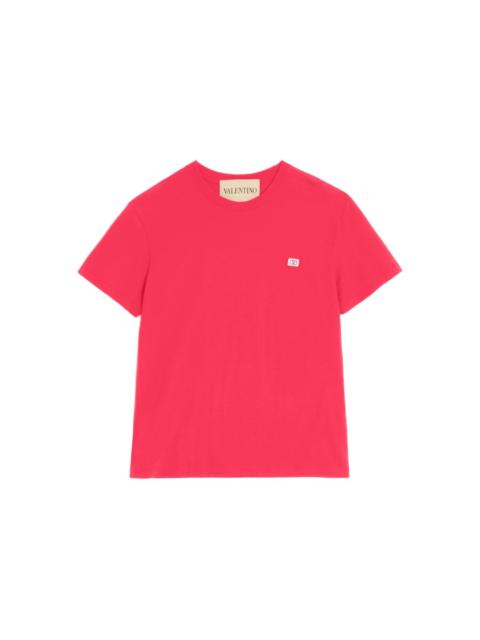 Valentino COTTON T-SHIRT WITH VLOGO PATCH